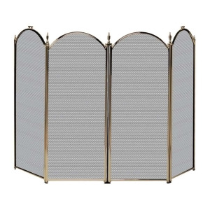 Uniflame 4 Fold Antique Brass Screen S-4114 S41010ab - All
