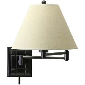 House of Troy Wall Swing Oil Rubbed Bronze w/ Linen Hardback Shade Ws750-ob - All