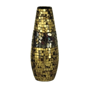 Dale Tiffany Antique Gold Art Glass Vase Pg10040 - All