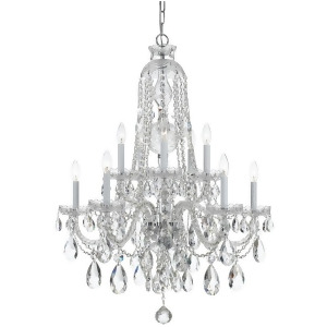 Crystorama Traditional 10 Lt Clear Crystal Chrome Chandelier I 1110-Ch-cl-mwp - All