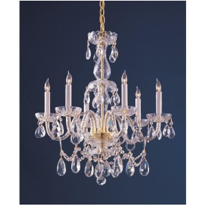 Crystorama Traditional Crystal 6 Light Crystal Brass Chandelier 1126-Pb-cl-mwp - All