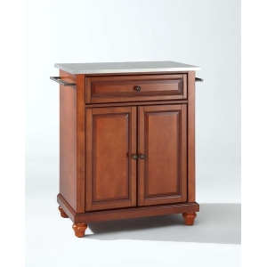 Crosley Cambridge Stainless Steel Top Portable Kitchen Island Cherry Kf30022dch - All