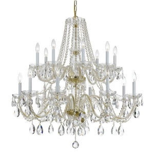 Crystorama Traditional 14 Light Crystal Brass Chandelier Iv 1139-Pb-cl-mwp - All