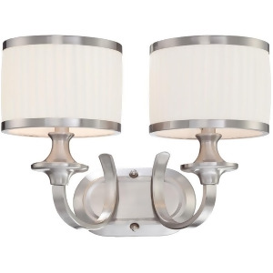 Nuvo Candice 2 Light Vanity Fixture w/ Pleated White Shades 60-4732 - All