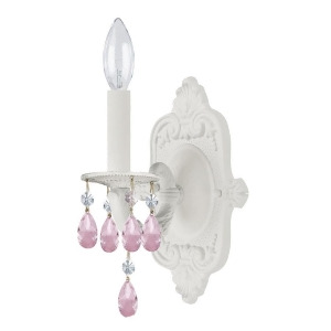 Crystorama Paris Market 1 Light Rose Crystal Wet White Sconce 5021-Ww-ro-mwp - All