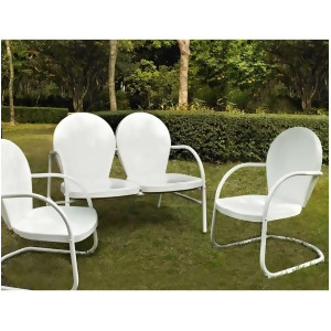Crosley Griffith 3 Piece Metal Outdoor Seating Set Ko10002wh - All