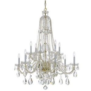 Crystorama Traditional 12 Lt Clear Crystal Brass Chandelier Ii 1112-Pb-cl-mwp - All