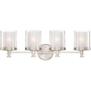 Nuvo Decker 4 Light Vanity Fixture w/ Clear Frosted Glass 60-4644 - All