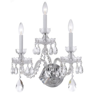Crystorama Traditional 3 Light Clear Crystal Chrome Sconce Iii 1143-Ch-cl-mwp - All