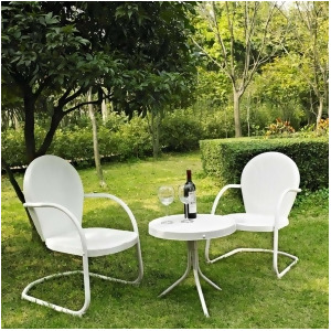 Crosley Griffith 3 Piece Metal Outdoor Seating Set Ko10004wh - All