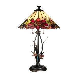 Dale Tiffany Floral With Dragonfly Tiffany Table Lamp Tt10793 - All