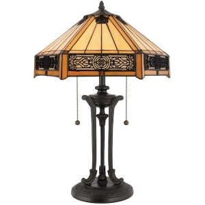 Quoizel 2 Light Indus Tiffany Table Lamp in Vintage Bronze Tf6669vb - All
