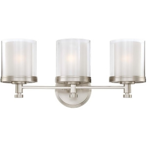 Nuvo Decker 3 Light Vanity Fixture w/ Clear Frosted Glass 60-4643 - All