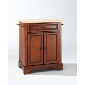 Crosley Lafayette Natural Wood Top Portable Kitchen Island Cherry Kf30021bch - All