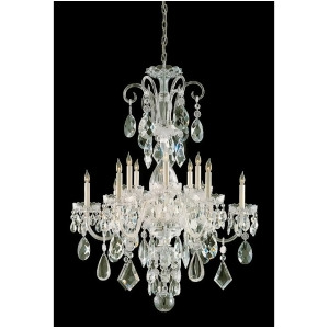 Crystorama Traditional 12 Lt Clear Crystal Brass Chandelier I 1045-Pb-cl-mwp - All