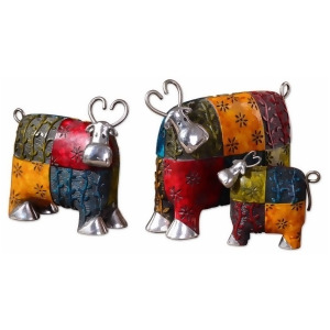 Uttermost Colorful Cows Metal Figurines Set/3 19058 - All