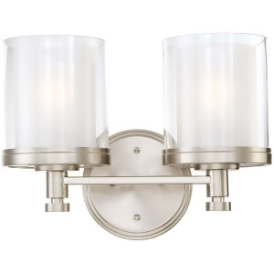 Nuvo Decker 2 Light Vanity Fixture w/ Clear Frosted Glass 60-4642 - All