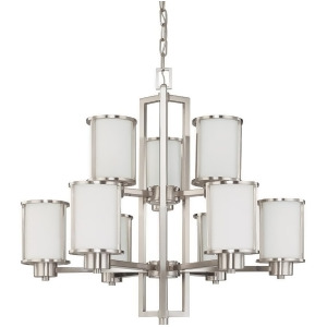 Nuvo Odeon 6 3 Light Chandelier w/ Satin White Glass 60-2855 - All