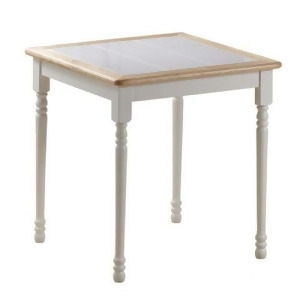 Boraam 30 x 30 Square Tile Top Table in White Natural 70001 - All