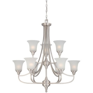 Nuvo Surrey 9 Light Two Tier Chandelier w/ Frosted Glass 60-4149 - All