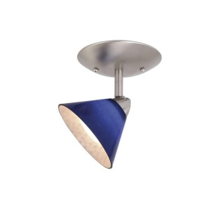 Vaxcel Milano Single Ceiling Light Sn w/ Blue Glass Ml-ccd003sn - All