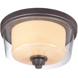 Nuvo Decker 2 Light Medium Flush Fixture w/ Clear Cream Glass 60-4551 - All