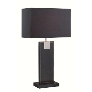 Lite Source Table Lamp Black Leather Black Fabric Shade Ls-21282blk-blk - All