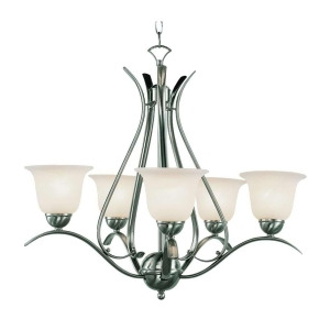 Trans Globe Ribbon Branched 5 Light Chandelier In Nickel 9285 Bn - All