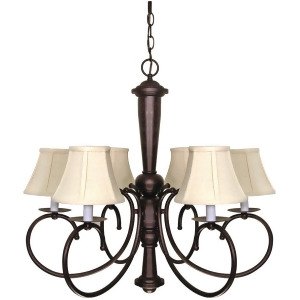 Nuvo Mericana 6 Light 27 Chandelier w/ Natural Linen Shades 60-101 - All