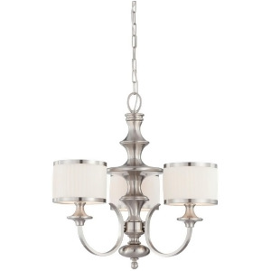 Nuvo Candice 3 Light Chandelier w/ Pleated White Shades 60-4734 - All
