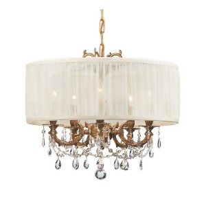 Crystorama Brentwood Aged Brass Chandelier Crystal Spectra 5535-Ag-saw-clq - All