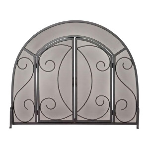 Uniflame Single Panel Black Wrought Iron Ornate Screen Doors S-1096 - All