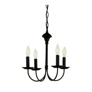 Trans Globe Colonial Candles 4 Light Chandelier In Black 9014 Bk - All