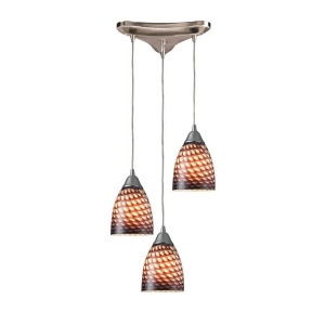 Elk Lighting Arco Baleno 3 Light Pendant in Satin Nickel and Coco Glass 416-3C - All