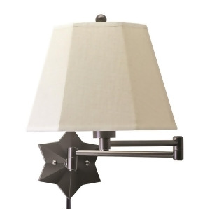 House of Troy Wall Swing Oil Rubbed Bronze w/ Linen Hardback Shade Ws751-ob - All