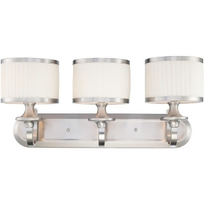 Nuvo Candice 3 Light Vanity Fixture w/ Pleated White Shades 60-4733 - All