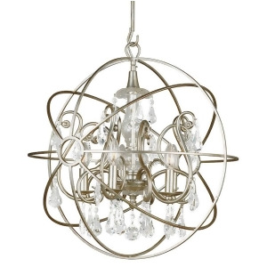 Crystorama Solaris 5 Light Crystal Silver Sphere Chandelier 9026-Os-cl-mwp - All