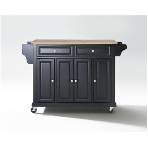 Crosley Furniture Natural Wood Top Kitchen Cart/Island Black Kf30001ebk - All