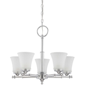 Nuvo Teller 5 Light Chandelier w/ Frosted Etched Glass 60-4265 - All