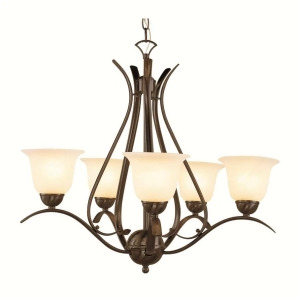 Trans Globe Ribbon Branched 5 Light Chandelier In Bronze 9285 Rob - All