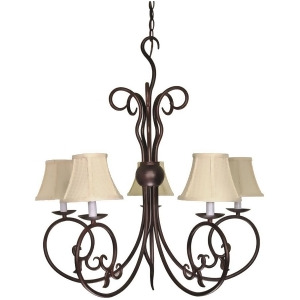 Nuvo Tapas 5 Light 29 Chandelier w/ Linen Waffle Shade 60-040 - All