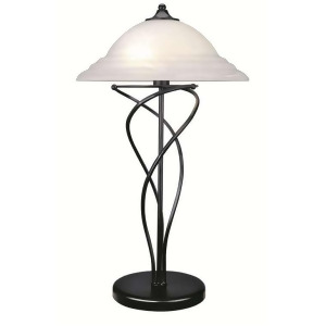 Lite Source Table Lamp Black With Cloud Glass Shade Ls-3640blk - All