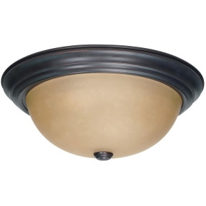 Nuvo 3 Light 15 Flush Mount w/ Champagne Linen Washed Glass 60-1257 - All