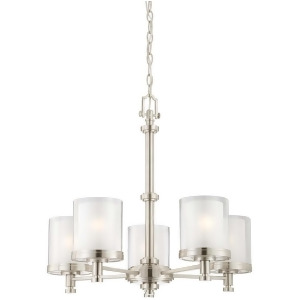 Nuvo Decker 5 Light Chandelier w/ Clear Frosted Glass 60-4645 - All