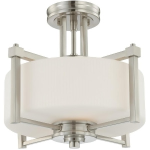 Nuvo Wright 2 Light Semi Flush Fixture w/ Satin White Glass 60-4713 - All