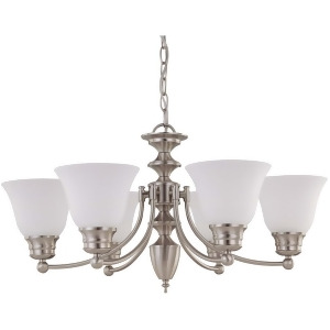 Nuvo Empire 6 Light 26 Chandelier w/ Frosted White Glass 60-3255 - All