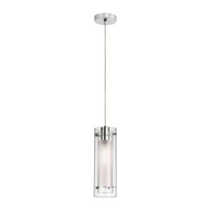 Dainolite 1 Light Pendant Polished Chrome Clear Frosted Glass 22152-Cf-pc - All