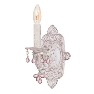 Crystorama Paris Market 1 Light Rosa Crystal White Sconce 5201-Aw-rosa - All