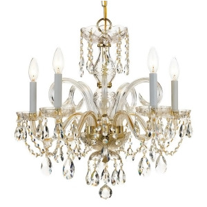 Crystorama Traditional 5 Light Crystal Brass Chandelier I 1005-Pb-cl-mwp - All