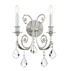 Crystorama Regis 2 Light Clear Crystal Silver Sconce 5112-Os-cl-mwp - All